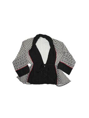Talitha Silk Kimono Belted Top in Black Print